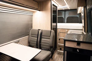 Campervan Conversion by Custom Built Campervans Sheffield - professional van conversion showing interior and exterior craftsmanship