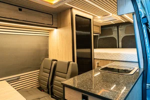 Campervan Conversion by Custom Built Campervans Sheffield - professional van conversion showing interior and exterior craftsmanship