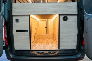Campervan Conversion by Custom Built Campervans Sheffield - professional van conversion showing interior and exterior craftsmanship