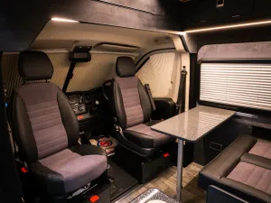 Large motorhome conversion by Custom Built Campervans Sheffield - professional van conversion showing interior and exterior craftsmanship