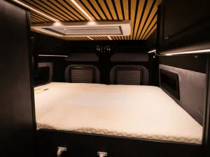 Large motorhome conversion by Custom Built Campervans Sheffield - professional van conversion showing interior and exterior craftsmanship