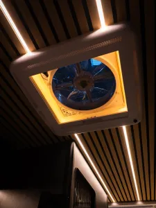 Large motorhome conversion by Custom Built Campervans Sheffield - professional van conversion showing interior and exterior craftsmanship