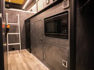 Large motorhome conversion by Custom Built Campervans Sheffield - professional van conversion showing interior and exterior craftsmanship