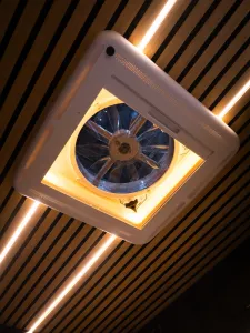 Large motorhome conversion by Custom Built Campervans Sheffield - professional van conversion showing interior and exterior craftsmanship