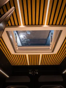 Large motorhome conversion by Custom Built Campervans Sheffield - professional van conversion showing interior and exterior craftsmanship