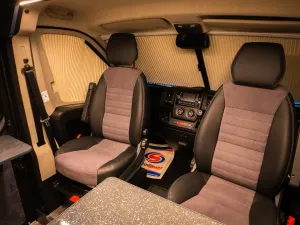 Large motorhome conversion by Custom Built Campervans Sheffield - professional van conversion showing interior and exterior craftsmanship