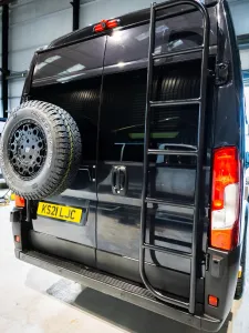 Large motorhome conversion by Custom Built Campervans Sheffield - professional van conversion showing interior and exterior craftsmanship