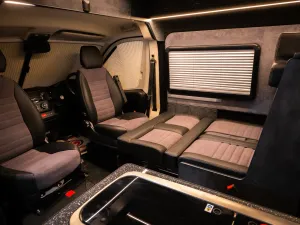 Large motorhome conversion by Custom Built Campervans Sheffield - professional van conversion showing interior and exterior craftsmanship