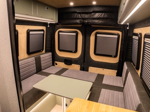 Luxury campervan conversion by Custom Built Campervans Sheffield - professional van conversion showing interior and exterior craftsmanship