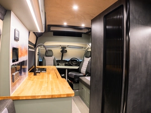Luxury campervan conversion by Custom Built Campervans Sheffield - professional van conversion showing interior and exterior craftsmanship