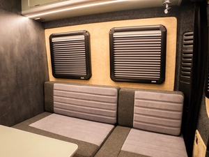 Luxury campervan conversion by Custom Built Campervans Sheffield - professional van conversion showing interior and exterior craftsmanship