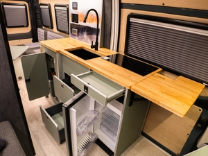 Luxury campervan conversion by Custom Built Campervans Sheffield - professional van conversion showing interior and exterior craftsmanship