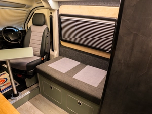 Luxury campervan conversion by Custom Built Campervans Sheffield - professional van conversion showing interior and exterior craftsmanship