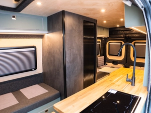 Luxury campervan conversion by Custom Built Campervans Sheffield - professional van conversion showing interior and exterior craftsmanship