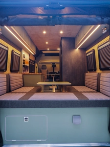 Luxury campervan conversion by Custom Built Campervans Sheffield - professional van conversion showing interior and exterior craftsmanship