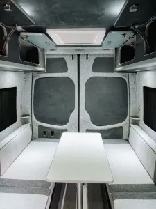 Mercedes Sprinter van conversion by Custom Built Campervans Sheffield - professional van conversion showing interior and exterior craftsmanship