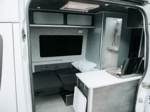 Mercedes Sprinter van conversion by Custom Built Campervans Sheffield - professional van conversion showing interior and exterior craftsmanship