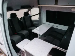 Mercedes Sprinter van conversion by Custom Built Campervans Sheffield - professional van conversion showing interior and exterior craftsmanship