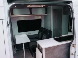 Mercedes Sprinter van conversion by Custom Built Campervans Sheffield - professional van conversion showing interior and exterior craftsmanship