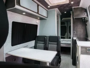 Mercedes Sprinter van conversion by Custom Built Campervans Sheffield - professional van conversion showing interior and exterior craftsmanship