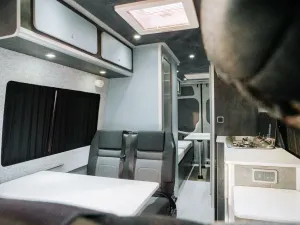 Mercedes Sprinter van conversion by Custom Built Campervans Sheffield - professional van conversion showing interior and exterior craftsmanship