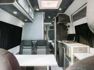 Mercedes Sprinter van conversion by Custom Built Campervans Sheffield - professional van conversion showing interior and exterior craftsmanship