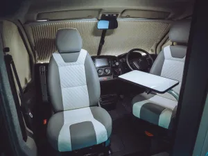 Mercedes Sprinter van conversion by Custom Built Campervans Sheffield - professional van conversion showing interior and exterior craftsmanship