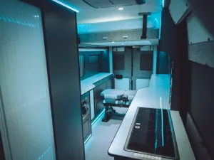 Mercedes Sprinter van conversion by Custom Built Campervans Sheffield - professional van conversion showing interior and exterior craftsmanship