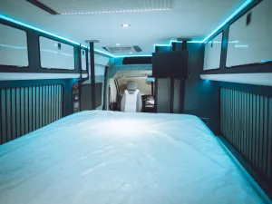 Mercedes Sprinter van conversion by Custom Built Campervans Sheffield - professional van conversion showing interior and exterior craftsmanship