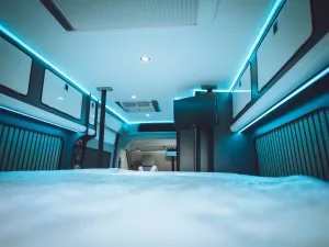 Mercedes Sprinter van conversion by Custom Built Campervans Sheffield - professional van conversion showing interior and exterior craftsmanship