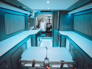 Mercedes Sprinter van conversion by Custom Built Campervans Sheffield - professional van conversion showing interior and exterior craftsmanship
