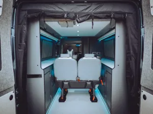 Mercedes Sprinter van conversion by Custom Built Campervans Sheffield - professional van conversion showing interior and exterior craftsmanship