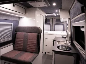 Mercedes Sprinter van conversion by Custom Built Campervans Sheffield - professional van conversion showing interior and exterior craftsmanship