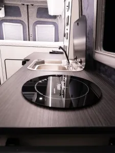 Mercedes Sprinter van conversion by Custom Built Campervans Sheffield - professional van conversion showing interior and exterior craftsmanship