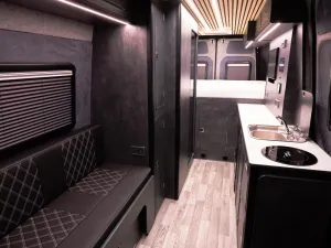 Ford Transit campervan conversion by Custom Built Campervans Sheffield - professional van conversion showing interior and exterior craftsmanship