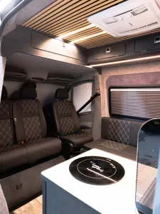 Ford Transit campervan conversion by Custom Built Campervans Sheffield - professional van conversion showing interior and exterior craftsmanship