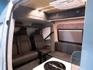 Ford Transit campervan conversion by Custom Built Campervans Sheffield - professional van conversion showing interior and exterior craftsmanship