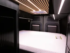 Ford Transit campervan conversion by Custom Built Campervans Sheffield - professional van conversion showing interior and exterior craftsmanship
