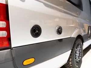 Large motorhome conversion by Custom Built Campervans Sheffield - professional van conversion showing interior and exterior craftsmanship