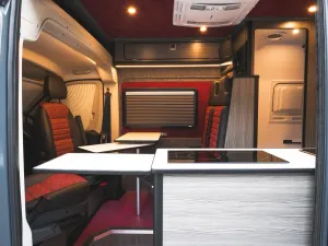 VW T5 campervan conversion by Custom Built Campervans Sheffield - professional van conversion showing interior and exterior craftsmanship