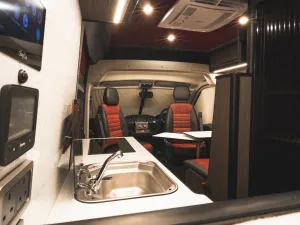 VW T5 campervan conversion by Custom Built Campervans Sheffield - professional van conversion showing interior and exterior craftsmanship