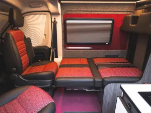VW T5 campervan conversion by Custom Built Campervans Sheffield - professional van conversion showing interior and exterior craftsmanship