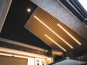 VW T6 campervan conversion by Custom Built Campervans Sheffield - professional van conversion showing interior and exterior craftsmanship