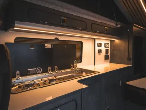 VW T6 campervan conversion by Custom Built Campervans Sheffield - professional van conversion showing interior and exterior craftsmanship