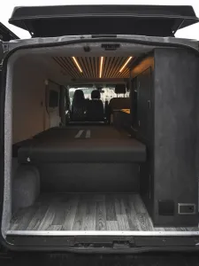 VW T6 campervan conversion by Custom Built Campervans Sheffield - professional van conversion showing interior and exterior craftsmanship