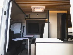 Peugeot Boxer motorhome conversion by Custom Built Campervans Sheffield - professional van conversion showing interior and exterior craftsmanship
