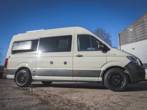 Peugeot Boxer motorhome conversion by Custom Built Campervans Sheffield - professional van conversion showing interior and exterior craftsmanship