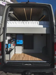 Peugeot Boxer motorhome conversion by Custom Built Campervans Sheffield - professional van conversion showing interior and exterior craftsmanship