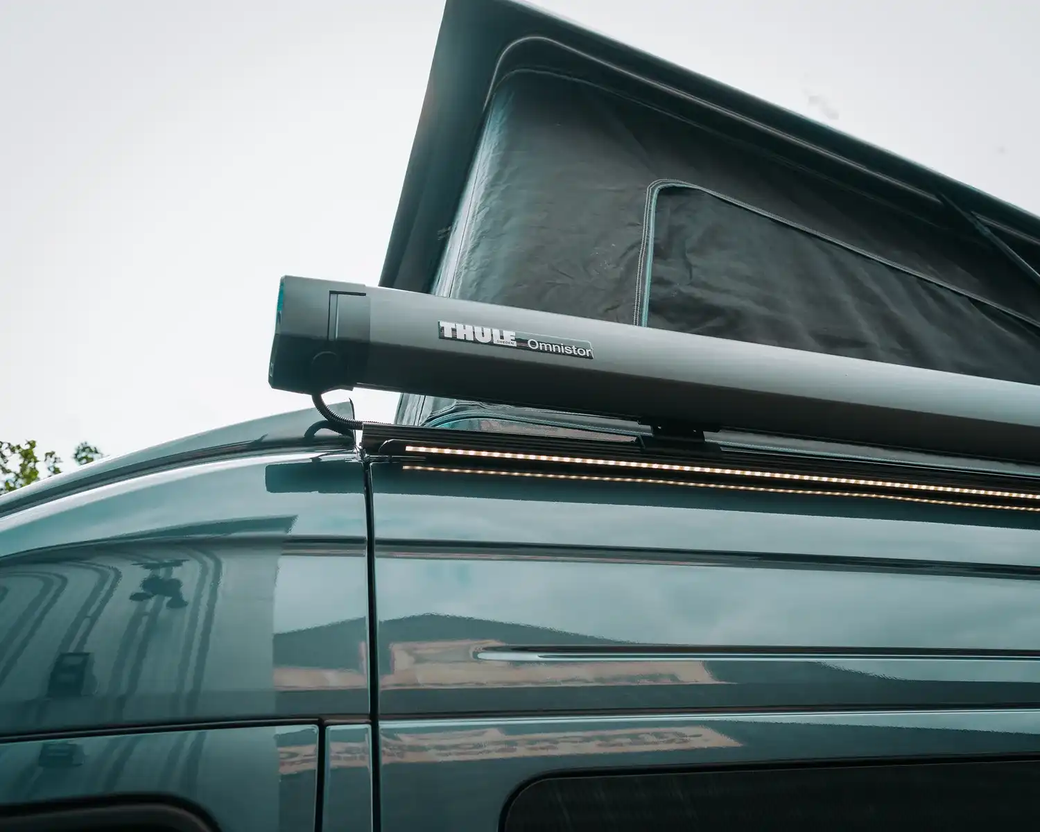 Thule awning, bespoke 4x4 Mercedes Sprinter campervan