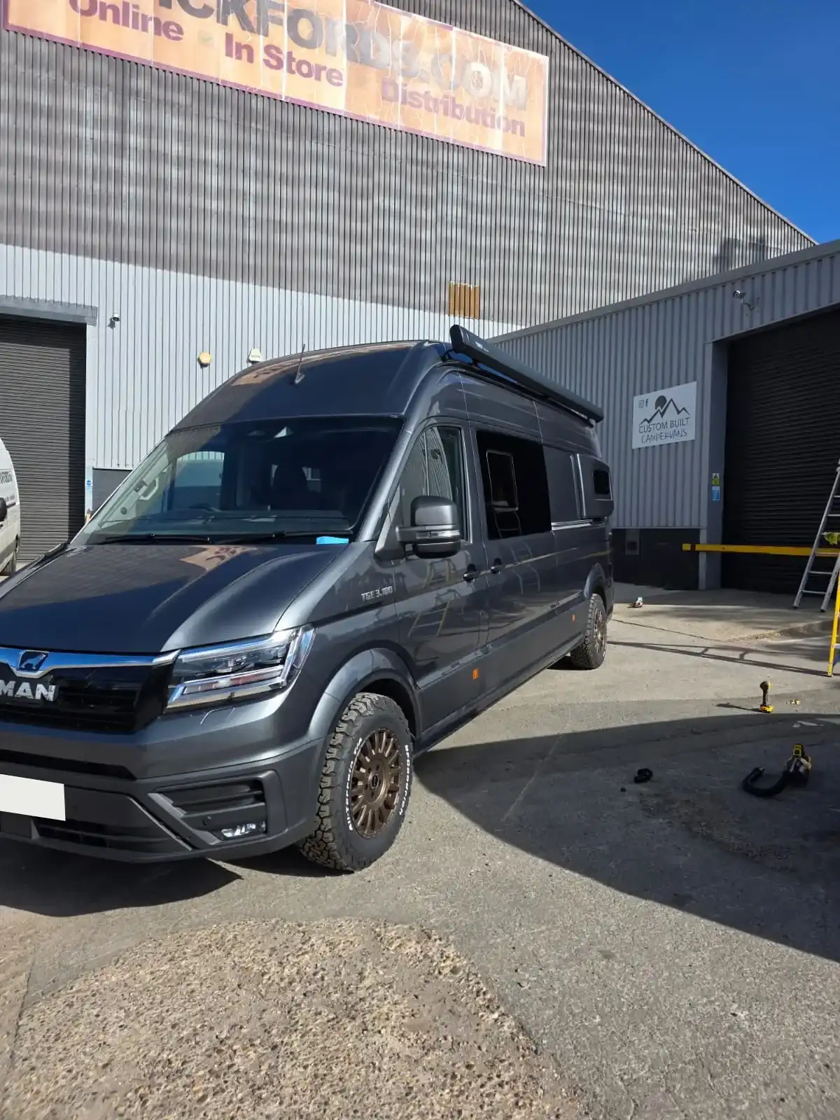 Luxus Pop-top on a MAN TGE LWB, roof up